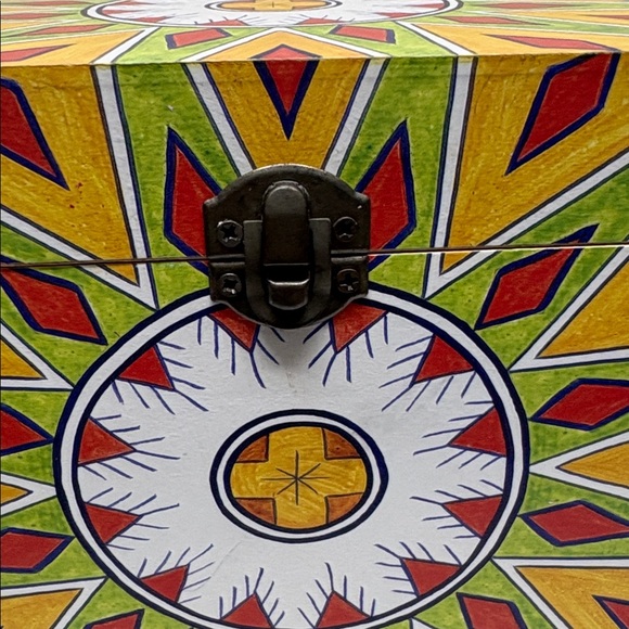 Colorful Geometric Wooden Box - Picture 4 of 5